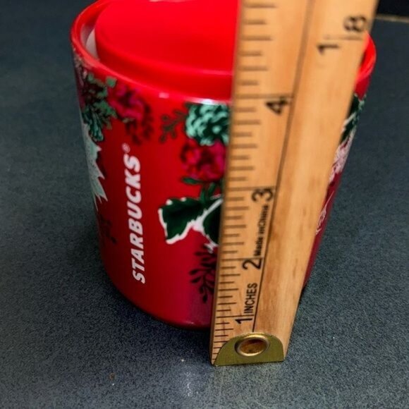 Starbucks Holiday Floral Ceramic Mug 8oz Red & Green - Picture 4 of 5